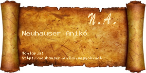 Neuhauser Anikó névjegykártya